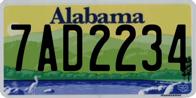 AL license plate 7AD2234