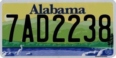 AL license plate 7AD2238
