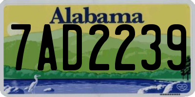 AL license plate 7AD2239