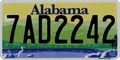AL license plate 7AD2242