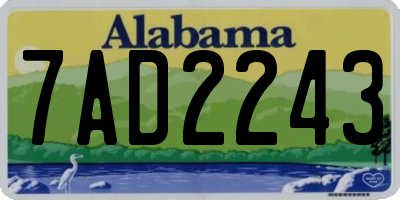 AL license plate 7AD2243