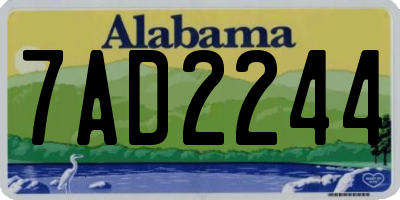 AL license plate 7AD2244
