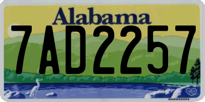 AL license plate 7AD2257