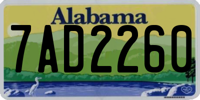 AL license plate 7AD2260