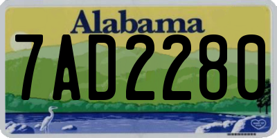 AL license plate 7AD2280