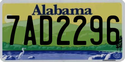 AL license plate 7AD2296