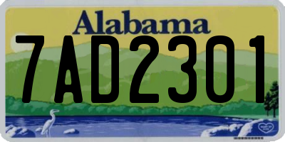 AL license plate 7AD2301