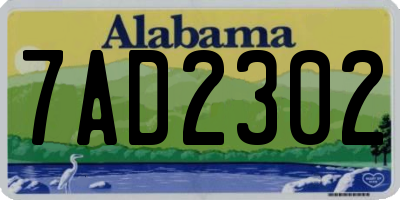 AL license plate 7AD2302