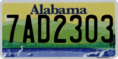AL license plate 7AD2303