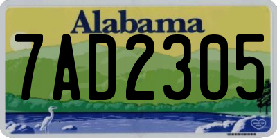 AL license plate 7AD2305
