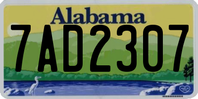 AL license plate 7AD2307