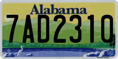 AL license plate 7AD2310