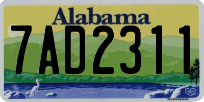 AL license plate 7AD2311