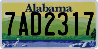 AL license plate 7AD2317