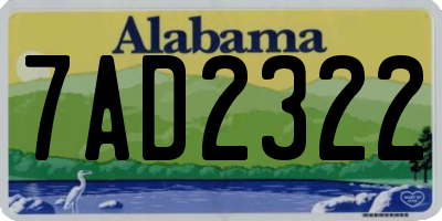 AL license plate 7AD2322