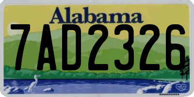 AL license plate 7AD2326