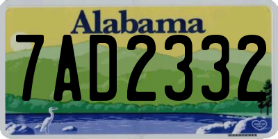 AL license plate 7AD2332