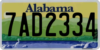 AL license plate 7AD2334