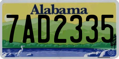 AL license plate 7AD2335