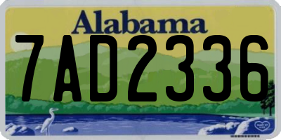 AL license plate 7AD2336