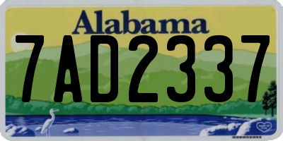 AL license plate 7AD2337