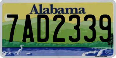 AL license plate 7AD2339
