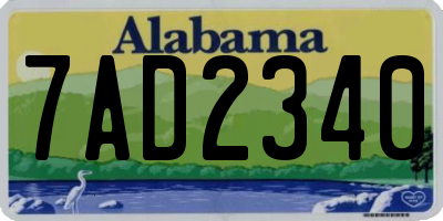 AL license plate 7AD2340