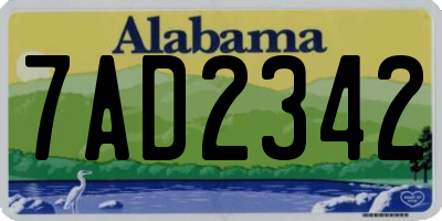 AL license plate 7AD2342