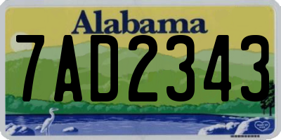 AL license plate 7AD2343