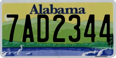 AL license plate 7AD2344