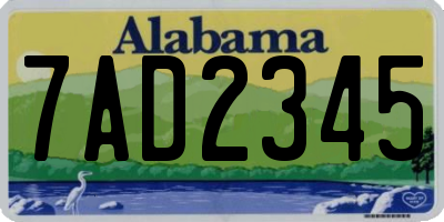 AL license plate 7AD2345