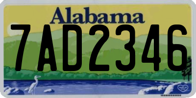 AL license plate 7AD2346