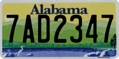 AL license plate 7AD2347