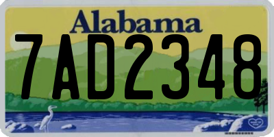 AL license plate 7AD2348