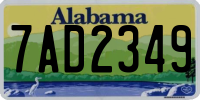 AL license plate 7AD2349