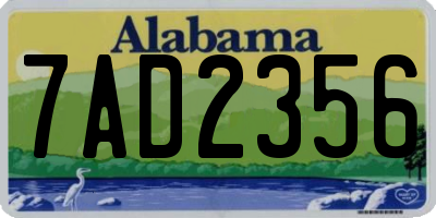 AL license plate 7AD2356