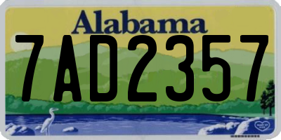 AL license plate 7AD2357