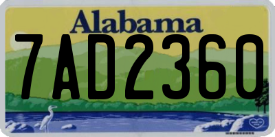 AL license plate 7AD2360