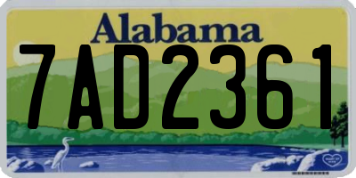 AL license plate 7AD2361