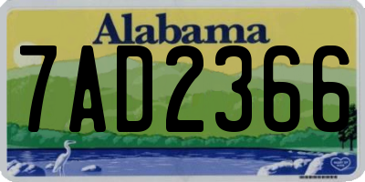 AL license plate 7AD2366