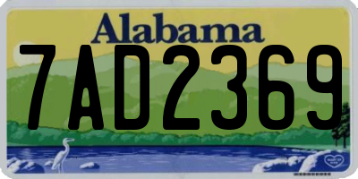 AL license plate 7AD2369