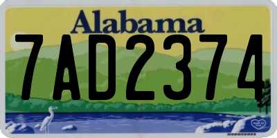 AL license plate 7AD2374