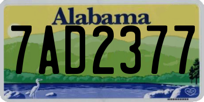 AL license plate 7AD2377
