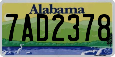 AL license plate 7AD2378
