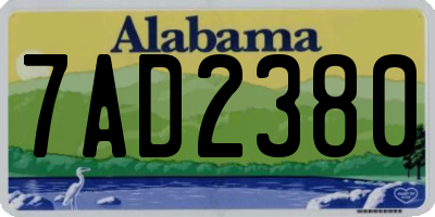 AL license plate 7AD2380