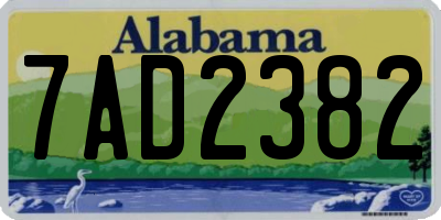 AL license plate 7AD2382