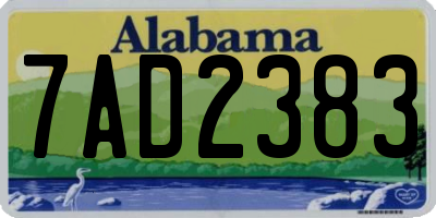 AL license plate 7AD2383
