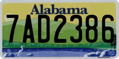 AL license plate 7AD2386
