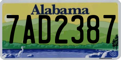 AL license plate 7AD2387