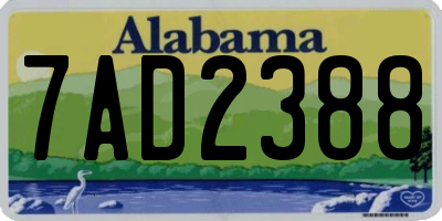 AL license plate 7AD2388